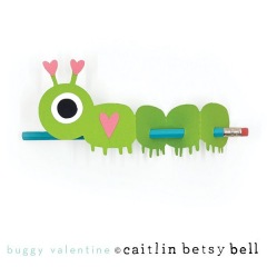 caterpillar buggy pencil valentine